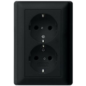 Gira - Schuko-Stopcontact - Zwart - Halogeenvrij Kunststof