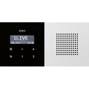 Gira Inbouwradio RDS luidspreker 2280112 (FM, KW), Radio, Zwart