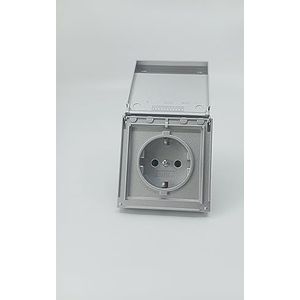 GIRA 445465 stopcontact aluminium met klapdeksel IP44