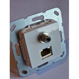 GIRA Wandcontactdoos - Basiselement Smart-TV - CAI en netwerk - 569703 - Zuiver wit