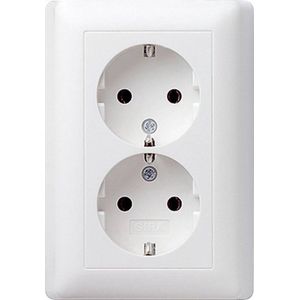 Steckdose 2-fach reinweiß mit up IP20 Standard 55 078004 Schutzkontakt - Gira