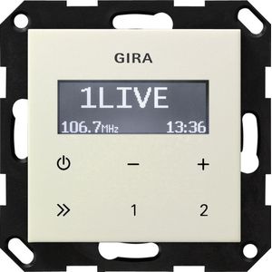 Gira Inbouwradio 228401 RDS o. luidspreker Systeem 55 cw, Radio, Wit