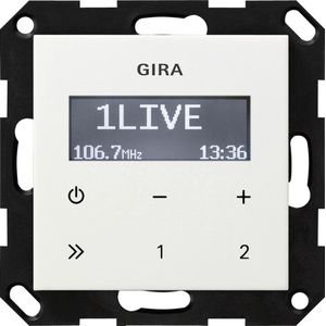 Gira 228403 inbouwradio RDS zonder luidspreker ST55, zuiver wit-glanzend