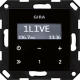 Gira - 228405 - Wekkerradio - Zwart - Inbouwradio met Digitale Tuner en IP20 Bescherming