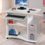 Inter Link - Minibureau - Wit - Spaanplaat - Met Wieltjes