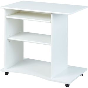 Inter Link Minibureau met wieltjes, van witte spaanplaat, 80 x 50 x 75 cm