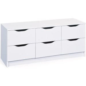 Inter Link - Ladenkast - Wit - Melamine Gecoat - 6 Laden