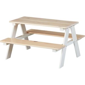 Inter Link Picknicktafel voor kinderen, wit grenen, 90 x 82 x 50 cm