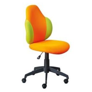 Inter Link bureaustoel voor kinderen, met mesh hoes, in de kleurencombinatie oranje met groen
