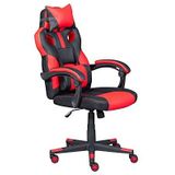 Inter Link bureaustoel voor gaming, ergonomische stoel, zwart met rood