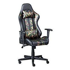 Inter Link bureaustoel voor gaming, ergonomische stoel, camouflagedesign