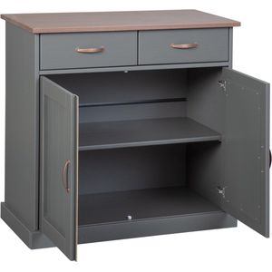 Inter Link - Luzerna Sideboard mit 2 Türen und 2 Schubladen Grau, Braun.