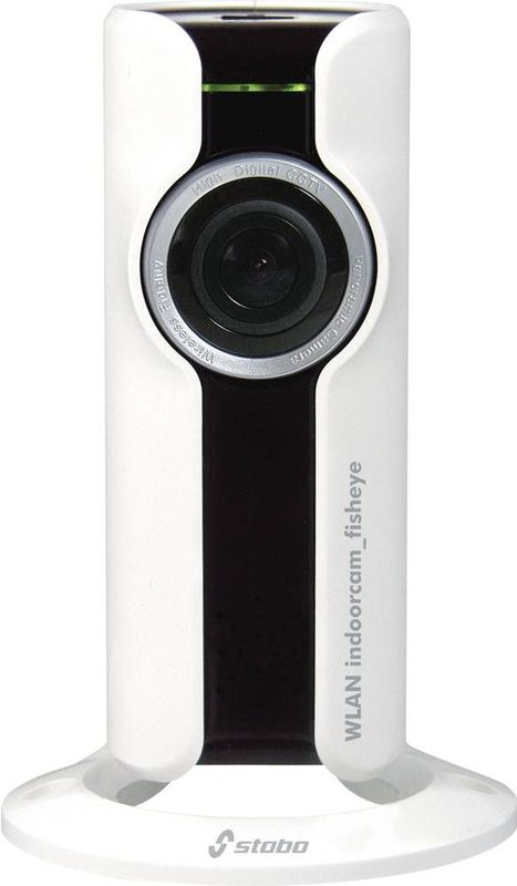 Stabo - WLAN Indoorcam - Netwerkcamera - Zwart, Wit - 180° Fisheye