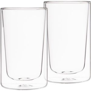 Weis - Dubbelwandige Koffieglazen - borosilicaatglas - Modern - theeglazen XL 350ml - set van 2 stuks