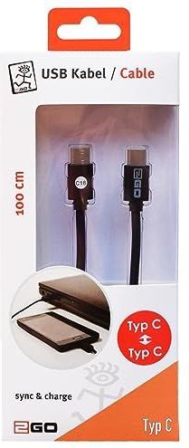 2GO Lade-/Datenkabel USB-C auf USB-C schwarz, 100 cm