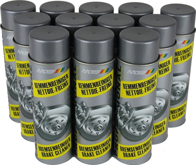 Motip - Remmenreiniger - 12 Spuitbussen - 500ml - Hoog Oplossend Vermogen