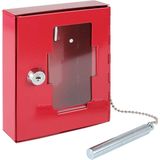 HMF 1021-03 Notschlüsselkasten mit Glasbruchhammer, 15 x 12 x 4 cm, RAL 3001 Signalrot