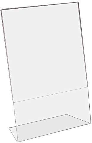 46954 Tischaufsteller L-Ständer din A4 Acryl, Menükartenhalter, Hoch- und Querformat, 21 x 30,5 x 8,5 cm - HMF