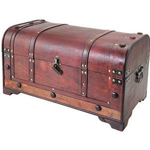 HMF Mexiko, vintage houten kist met slot, 54 x 28 x 30 cm, groot, 6402-154