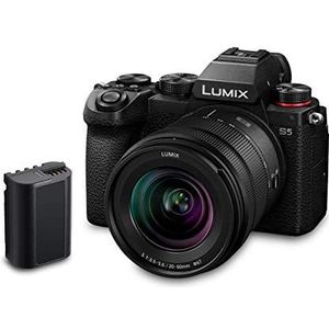 Panasonic Lumix S5K, volledig frame spiegelloze camera Lumix S 20 – 60 mm F3.5 - 5.6 accu, lens (24 MP, Video 4 K 4:2:2 10 bits, dubbele stabilisatie, V-log, tropische versie), zwarte versie