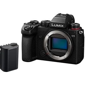 Panasonic Lumix S DC-S5AMB full-frame systeemcamera met 24 MP (5-assige optische stabilisator, OLED-vizier, Raw, WiFi, 4K) met extra DMW-BLK22 accu, zwart