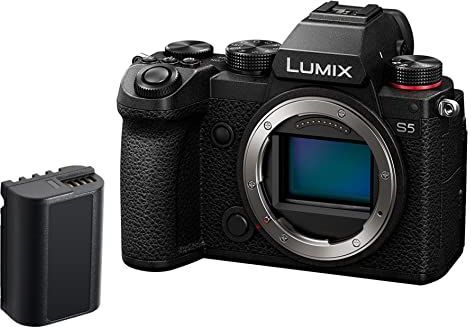 Panasonic Lumix S DC-S5AMB full-frame systeemcamera met 24 MP (5-assige optische stabilisator, OLED-vizier, Raw, WiFi, 4K) met extra DMW-BLK22 accu, zwart