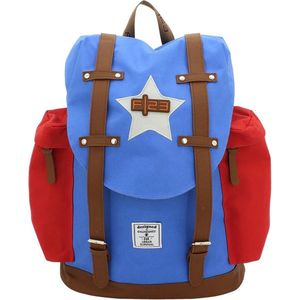 F|23, Urban Survival rugzak, BxDxH: 31x17x42 cm, incl. 2 zijvakken, 22 liter, Star, blauw/rood, 30022-5