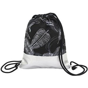 Toito wear Gymbag, polyester, Tropical Rain'', zwart/zilver schoudertas, 43 cm, 10,5 liter, zwart/zilver