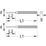 GEDORE Splintdriver, 1-delig, 4 mm, staal/lak, zilver/koper