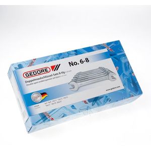 Gedore 6077380 Dubbele steeksleutelset 8-delig Sleutelbreedte (metrisch) (alleen voor ADT) 6 - 17 mm