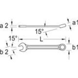 GEDORE 44407 ringsteeksleutel met UD-profiel 30 mm van hoogwaardig vanadium-staal in verblindingsvrije look volgens DIN 3110 zilver