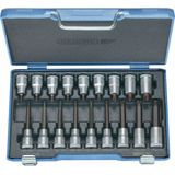 Gedore - Dopsleutelset Torx - 18-dlg - Staal - Gedore Blauwe Cassette