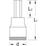 Gedore - in 19 l 5-180 6157140 Innen-Sechskant Schraubendrehereinsatz 5 mm 1/2' (12.5 mm)
