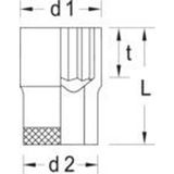 Dopsleutelbit 12-kant 1." 36x70mm GEDORE