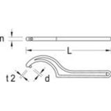 GEDORE Haaksleutel voor gatmoer, grootte 110-115 mm, punten Ø 8 mm, sleutel, 40 Z 110-115