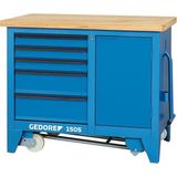 GEDORE - 1505 - Verrijdbare Werkbank - Blauw - Beukenmultiplex - Zwaar Belastbaar
