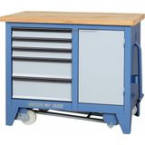 GEDORE - 1505 - Verrijdbare Werkbank - Blauw - Beukenmultiplex - Zwaar Belastbaar