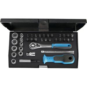 Gedore - Dopsleutelset 1/4" - 37-delig - Vanadium Staal - Kunststof Cassette