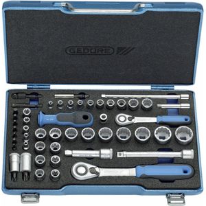 Gedore - Dopsleutelset - 50-dlg - 3/8" + 1/4" - Stalen Cassette