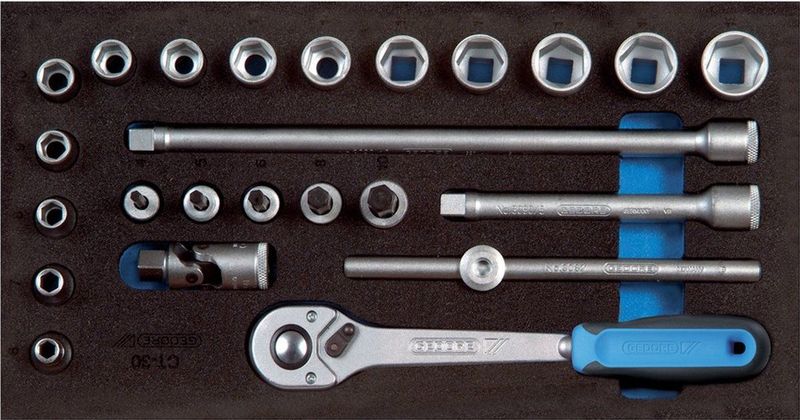 Gedore - EI-1500 CT1-30 - Check Tool Module Leeg - Onderlaag Blauw - Bovenlaag Zwart