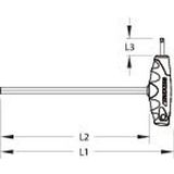 GEDORE Hoekschroevendraaier voor inbusschroeven, 2K-T-greep en kogelkop, SW 2 mm, lengte 152 mm, DT 2142 2