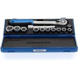 Gedore - Dopsleutelset 1/2" - 13-delig - Vanadium Staal - Blauwe Cassette