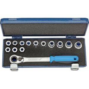 Dopsleutelset aandrijfzeskant 1/2" binnen 10-24x mm 14-delig GEDORE