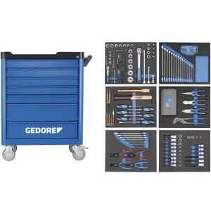 GEDORE Gereedschapswagen workster smartline gevuld, 7 laden, met 190-delig gereedschapsassortiment, h x b x d = 1045 x 870 x 505 mm
