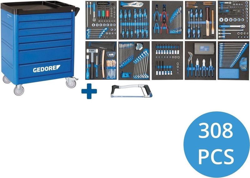 Gedore WSL-L-TS-308 Gereedschapwagen 308-delig 2980347 - 2980347