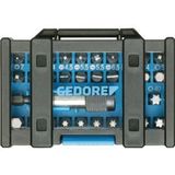 GEDORE Bit-Box Allround, 32-delig, bitset met bithouder en schroevendraaierinzetstukken, 1/4"", 6,3 mm, doe-het-zelver, 666-032-A