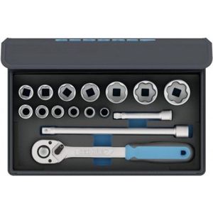 Gedore TC19MU10 dopsleutelset 1/2", in etui, 16-delig