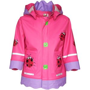 Playshoes Regenjas voor meisjes met geluksbeestje, roze (900 origineel), 116 cm