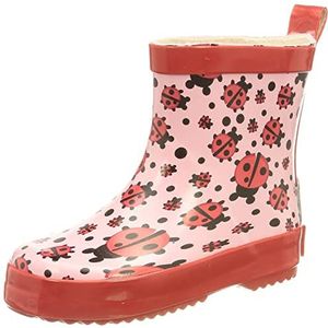 Playshoes - Regenlaarzen met halve schacht voor meisjes - Lieveheersbeestje - Roze - maat 25EU