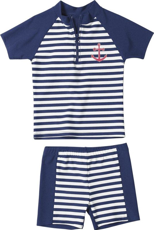 Playshoes UV zwempak Kinderen korte mouwen Maritime - Blauw - Maat 74/80